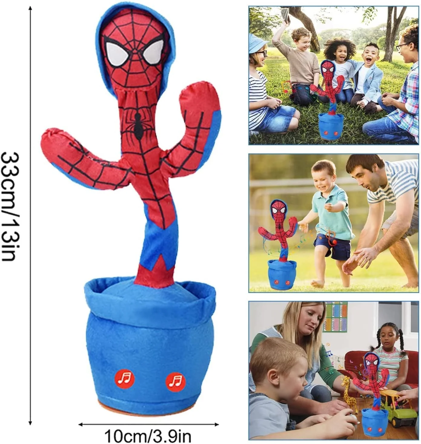 Spiderman Dancing Cactus, Talking Cactus, Plush Cactus Toy, Dance and Repeat Your Voice, with Song, with USB Charging, Dancing Cactus is a Gift for Children - Image 5