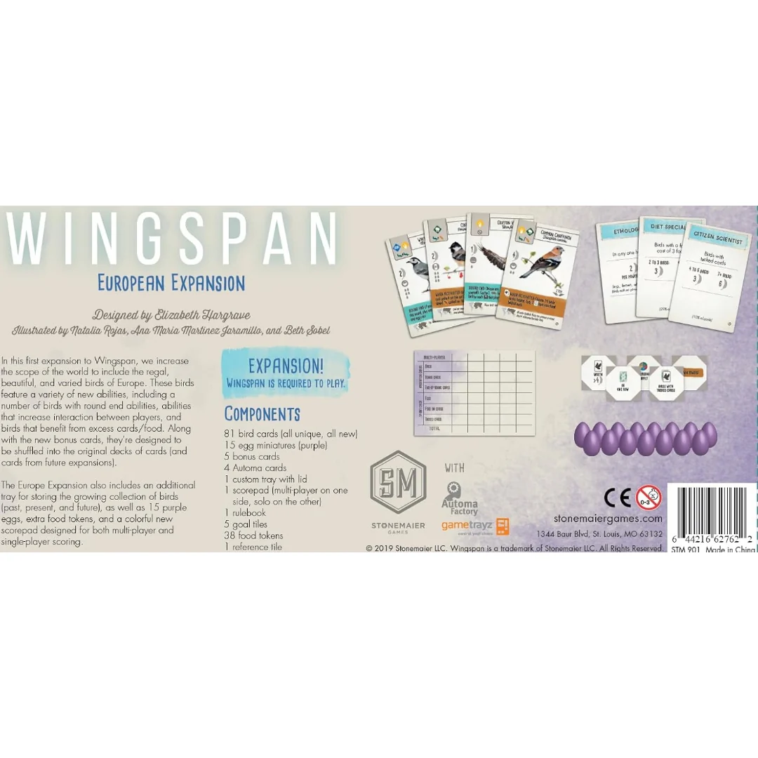 Stonemaier Games Wingspan European Expansion - Image 8