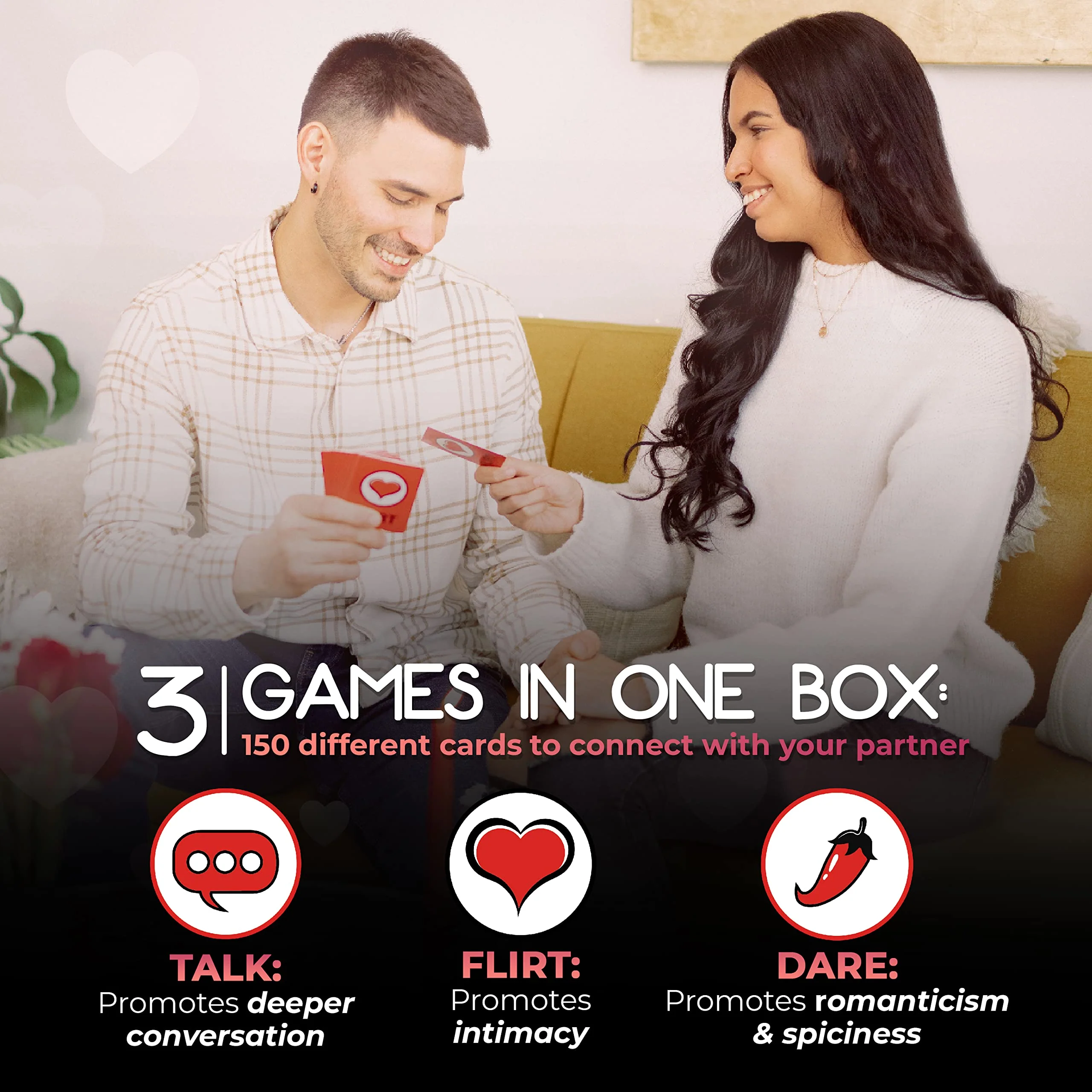 Talk Flirt Dare – Fun and Romantic Couples Game for Date Night Conversation Cards for Couples to Strengthen Relationships - Image 3