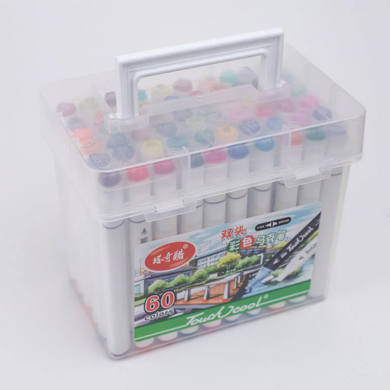 Touch Cool Twin Head Dual Tip Alcohol Based Art Markers Pen for Manga and Impression Sketch Set of 60 Colour Markers - Image 2