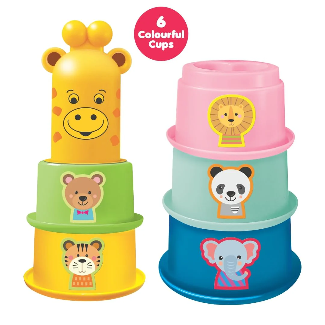 Toymate Stacking Cups With Giraffe&Rolling Ball Fun Tower-Toddler'S Game Combo Of 11 Pcs Gift Set Multi - Image 6