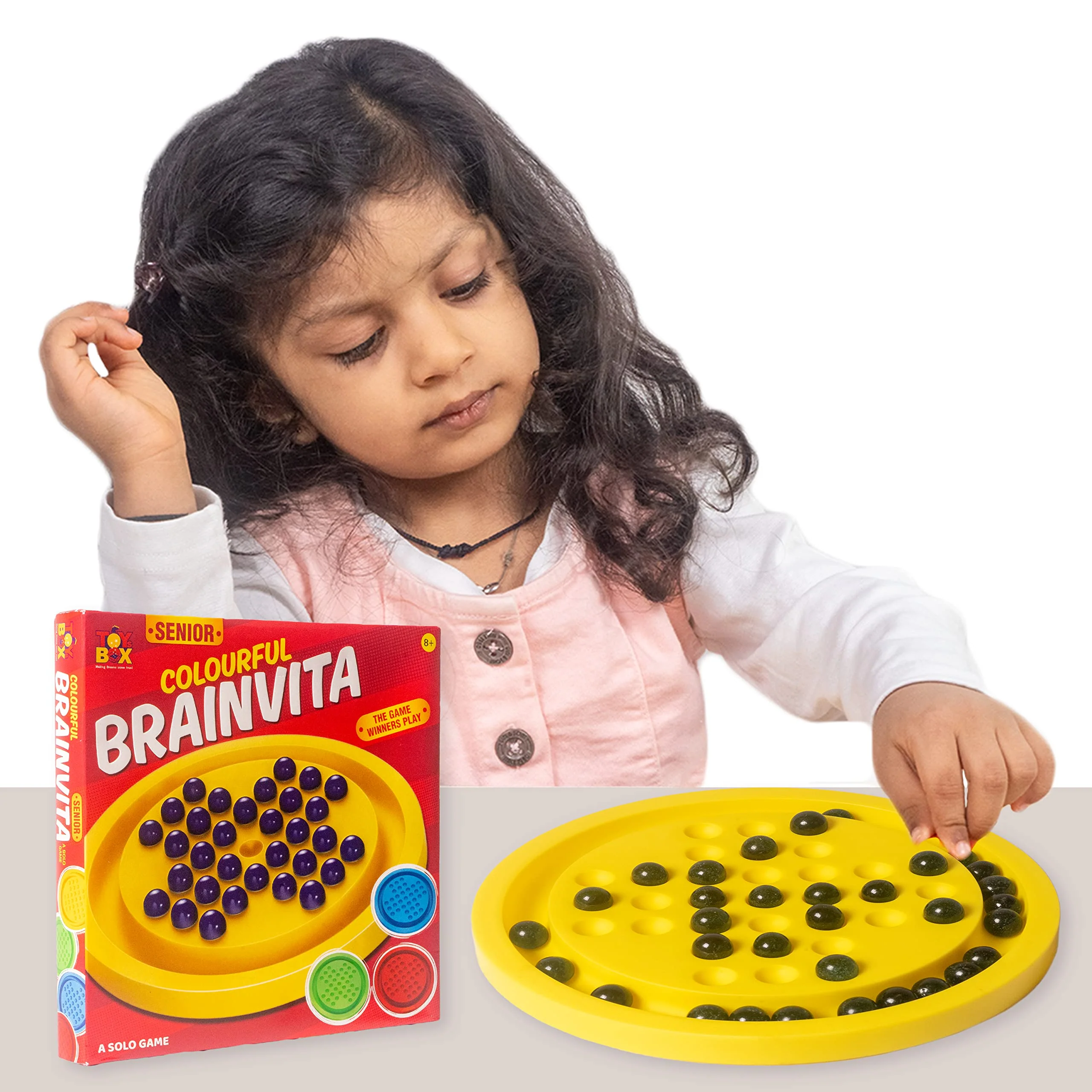 Toysbox Colourful Brainvita Senior Mind Challenging Board Game with 32 Marbles - Image 4