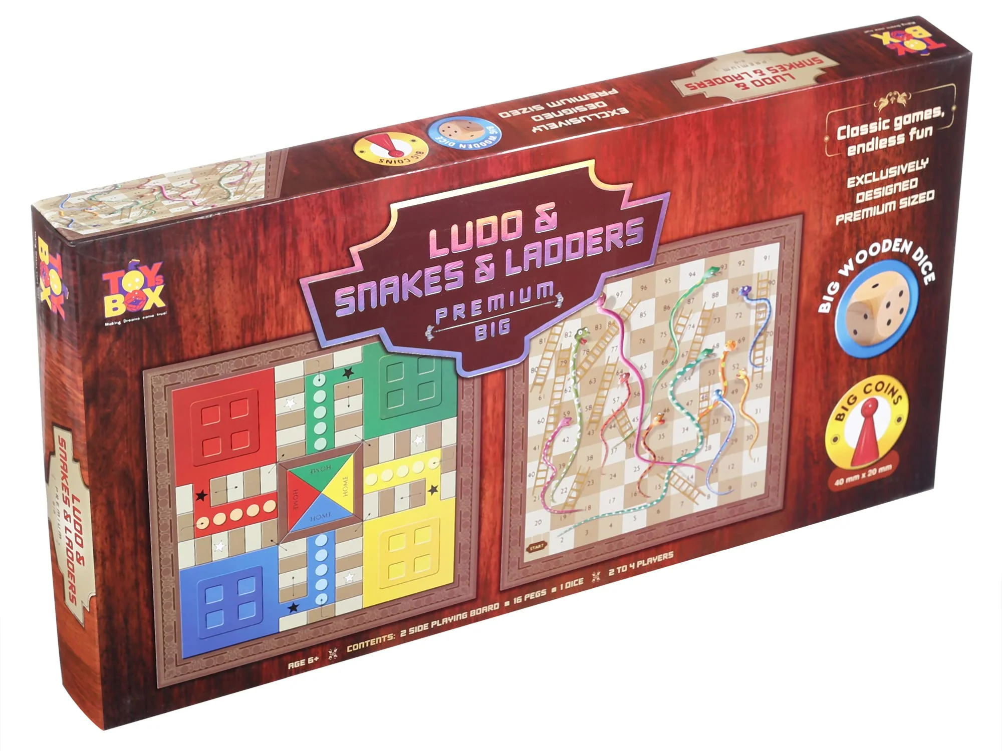 Toysbox Ludo and Snakes & Ladders Premium Big Classic Board Game to Play with Kids and Adults - Image 3