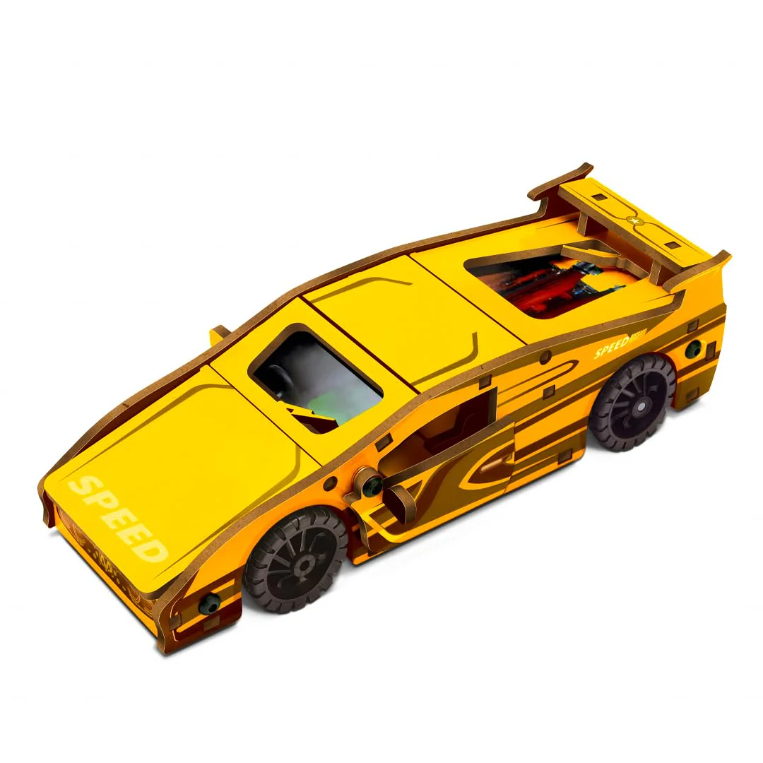 Toysbox Meta Wood Racing Car Make & Play Building Kit, Educational Toy Car Construction Set with Instructions - Image 3