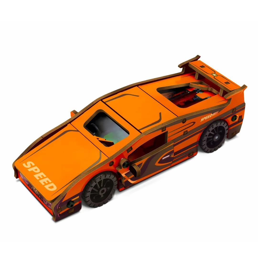 Toysbox Meta Wood Racing Car Make & Play Building Kit, Educational Toy Car Construction Set with Instructions - Image 4
