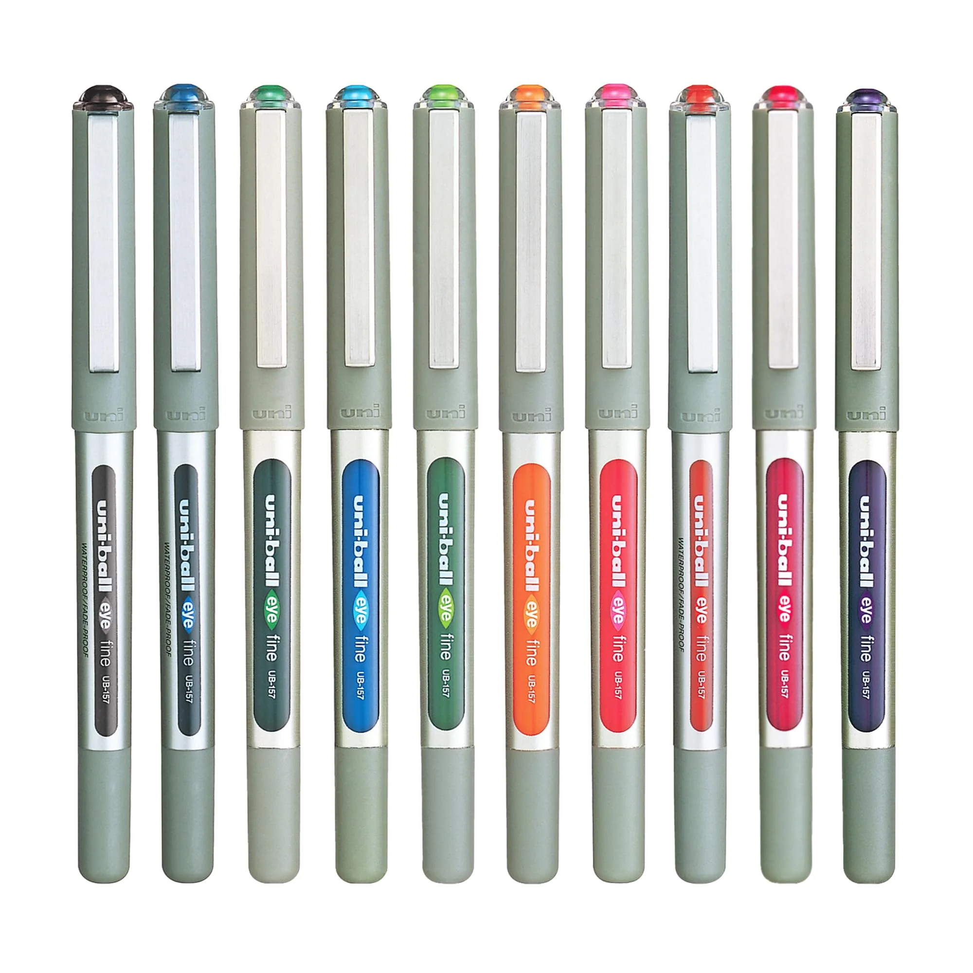 Uniball Eye UB157 0.7mm Roller Ball Pen - Multicolor Ink Set Of 10 - Image 3