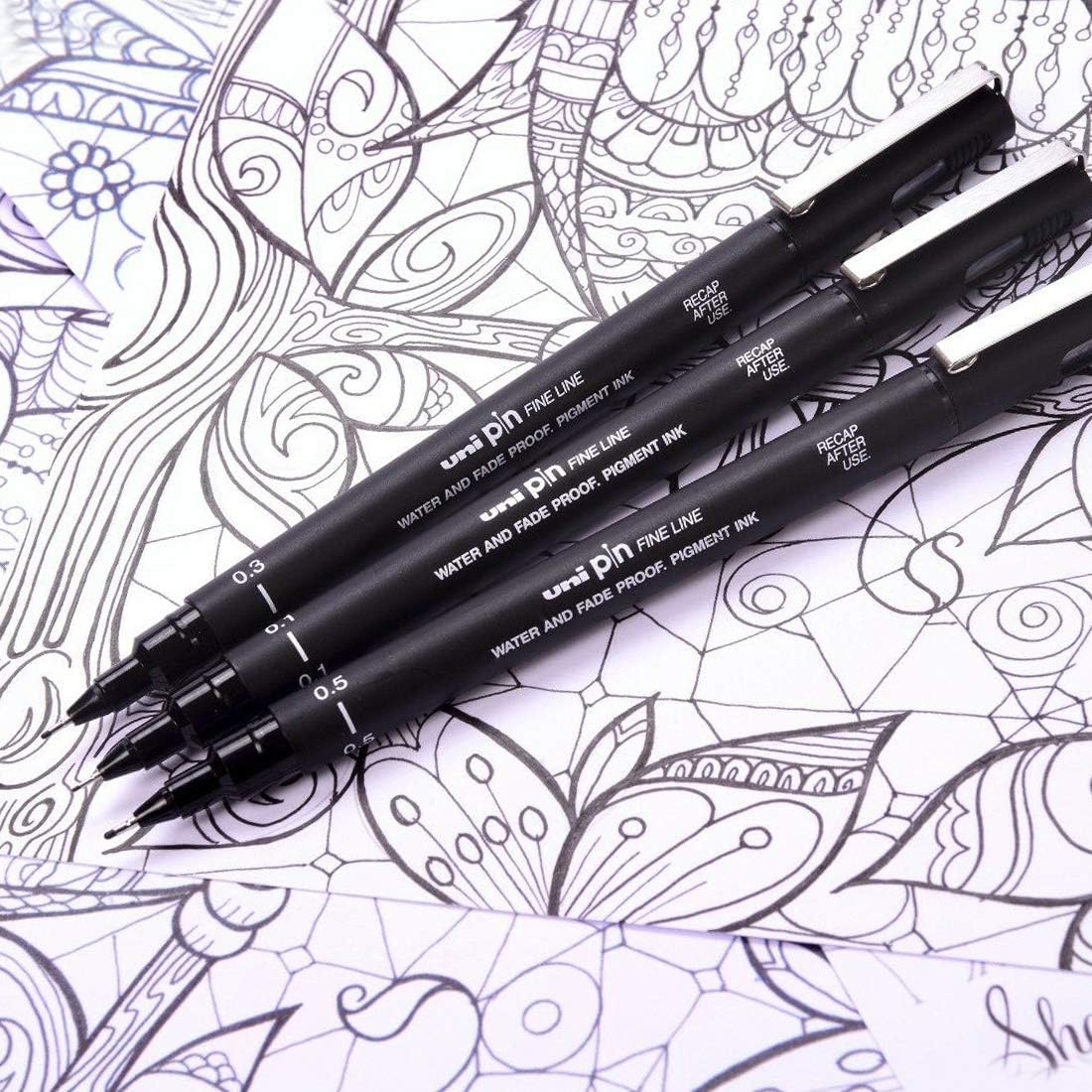 Uniball PIN 200 Fineliner Drawing Pen Set of 12 - 0.03mm to 0.8mm Tips - Image 3