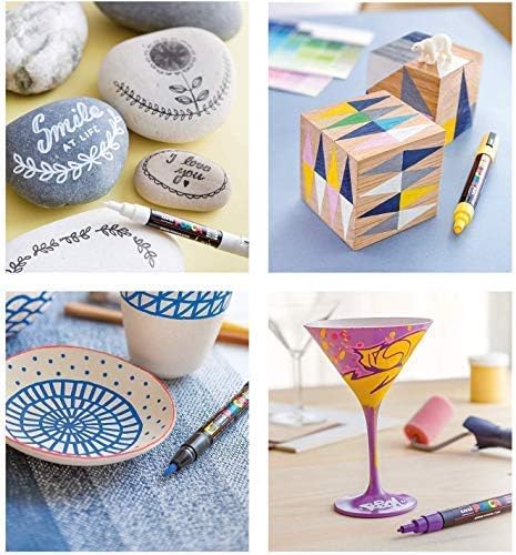 Uniball Posca 3M 0.9-1.3 mm Bullet Shaped Paint Marker Pen | Reversible & Washable Tips | For Rocks Painting, Fabric, Wood, Canvas, Ceramic, Scrapbooking, DIY Crafts | 16 Shades, Pack of 16 - Image 4