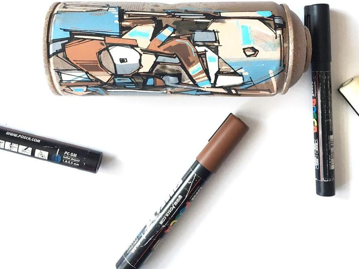 Uniball Posca 5M 1.8-2.5 mm Bullet Shaped Paint Marker Pen | Reversible & Washable Tips | For Rocks Painting, Fabric, Wood, Canvas, Ceramic, Scrapbooking, DIY Crafts | 16 Shades, Pack of 16 - Image 6