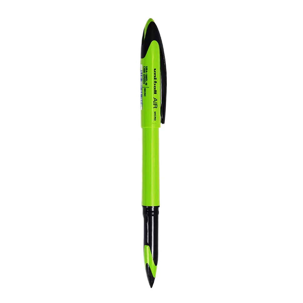 Uniball UBA-188-ELM Air Micro Roller Ball Pen (0.7mm, Lime Green Body, Blue Ink)