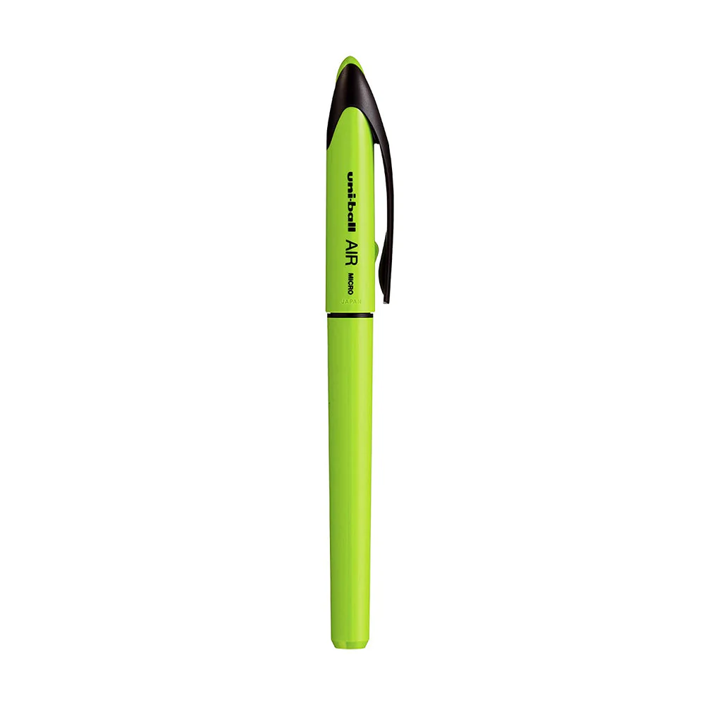 Uniball UBA-188-ELM Air Micro Roller Ball Pen (0.7mm, Lime Green Body, Blue Ink) - Image 2