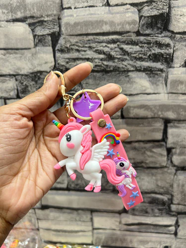 Unicorn Cartoon 3D Silicone High -Quality PVC Material Keychain - Image 5