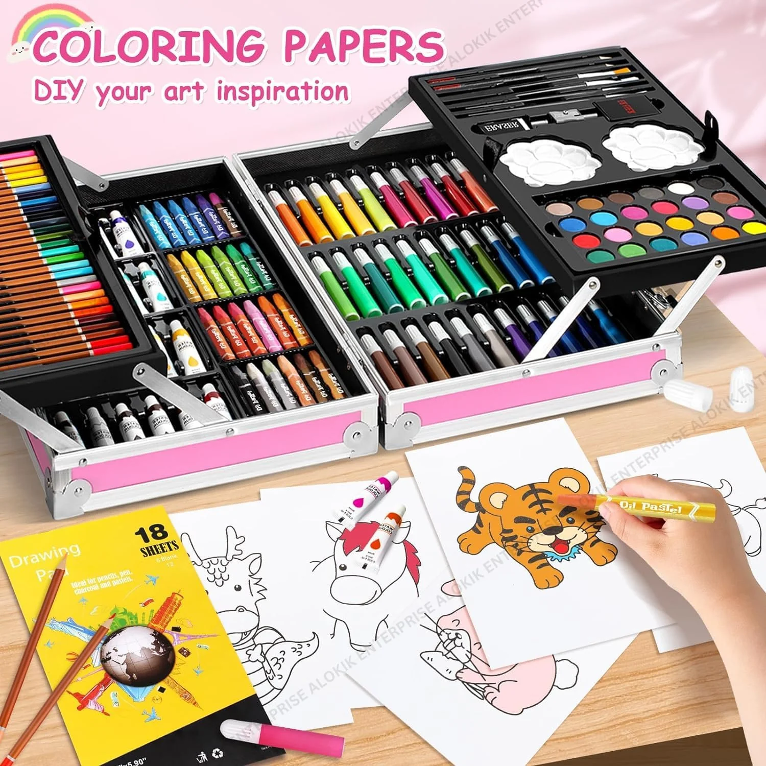 Unicorn Theme 145pcs Art Painting Box for Kids & Adults - Image 2