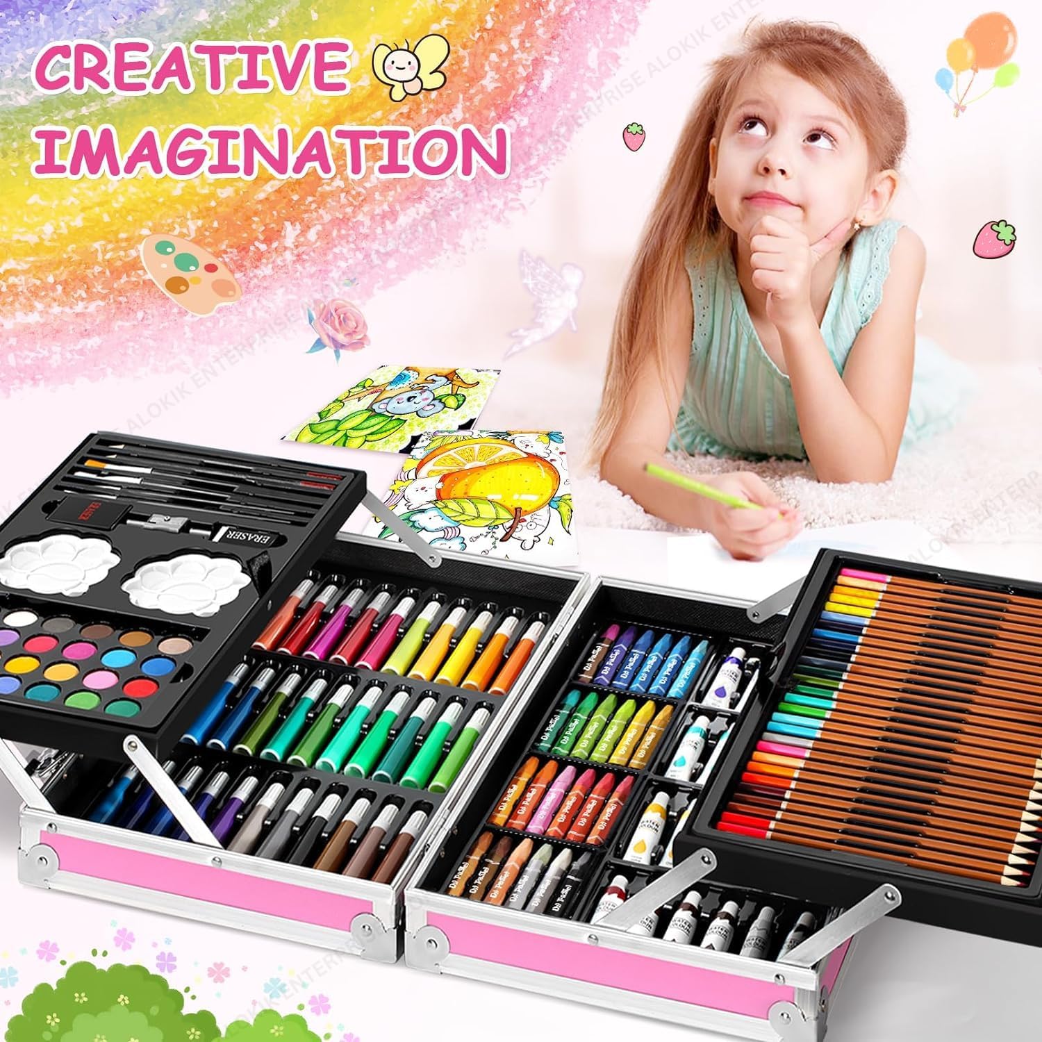 Unicorn Theme 145pcs Art Painting Box for Kids & Adults - Image 3