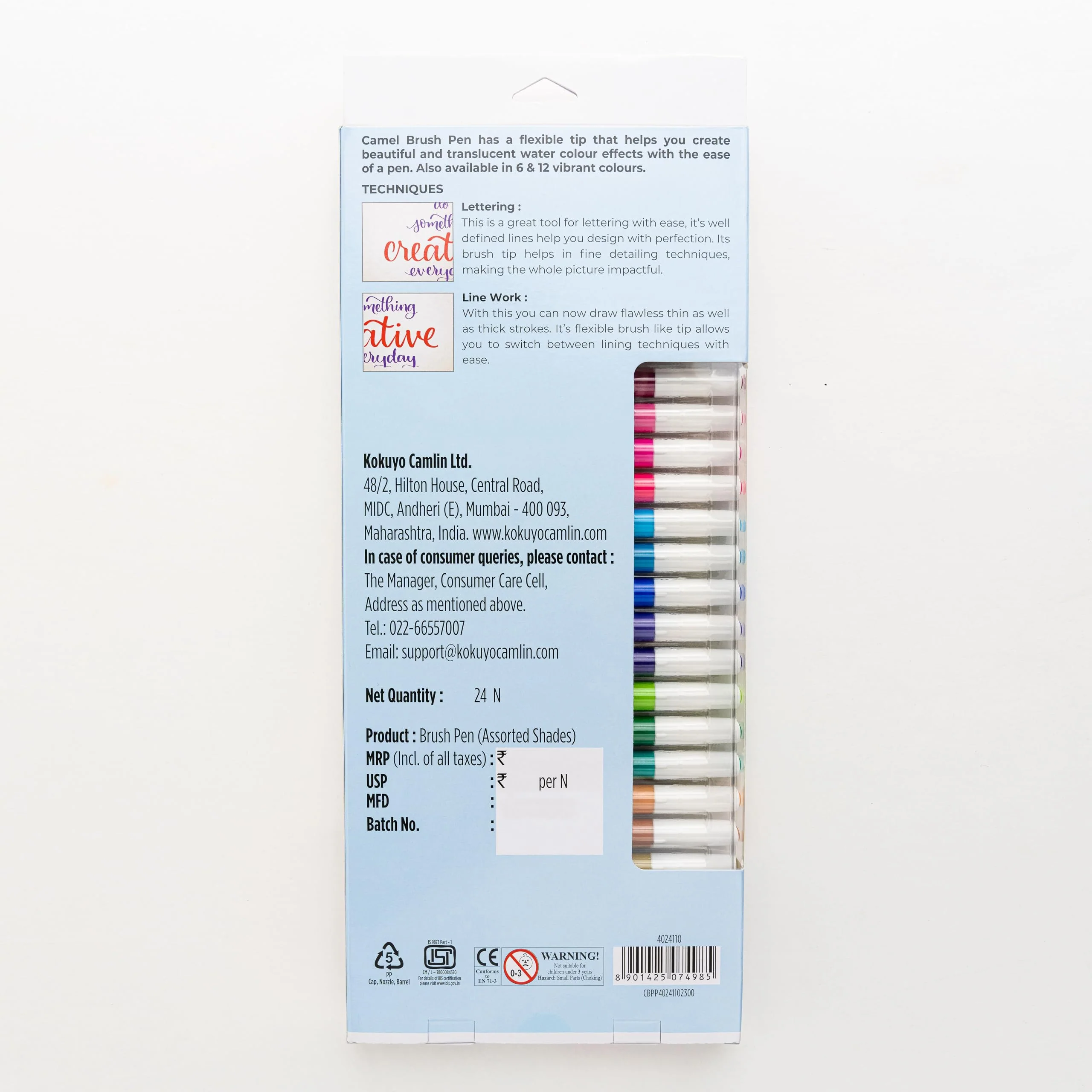 Camel Brush Pens- Assorted Pack of 24 Shades - Image 4