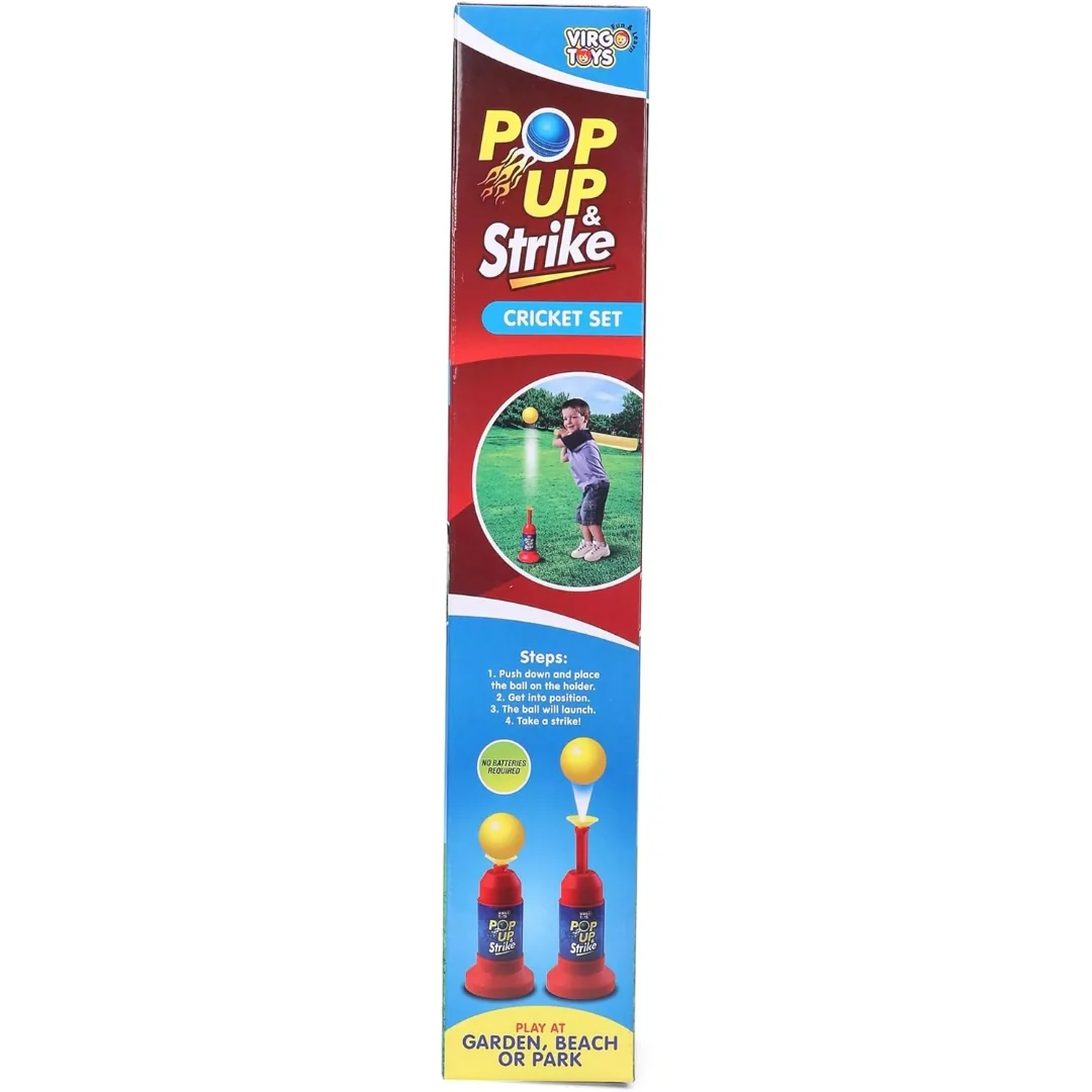 Virgo Toys Plastic Pop up and Strike Cricket Set - Multicolour - Image 3