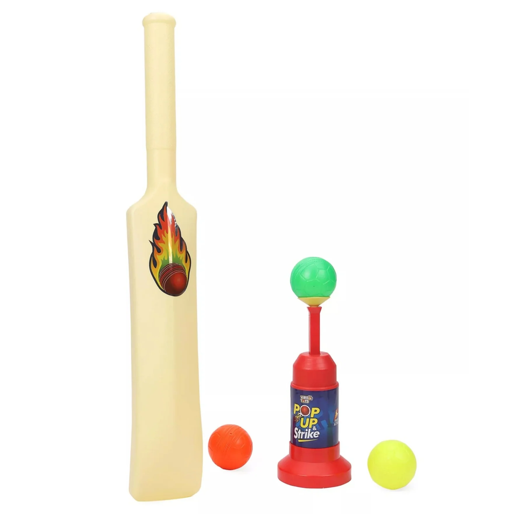 Virgo Toys Plastic Pop up and Strike Cricket Set - Multicolour - Image 4
