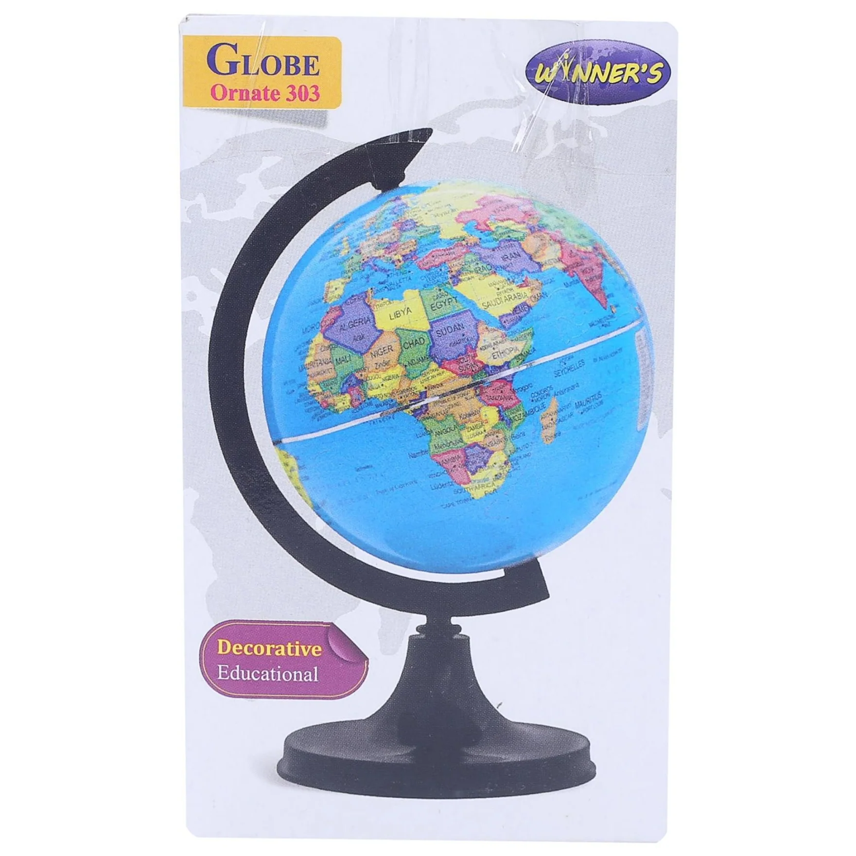 Winners Ornate 303 Black Desk & Table Top Political World Globe - Image 5