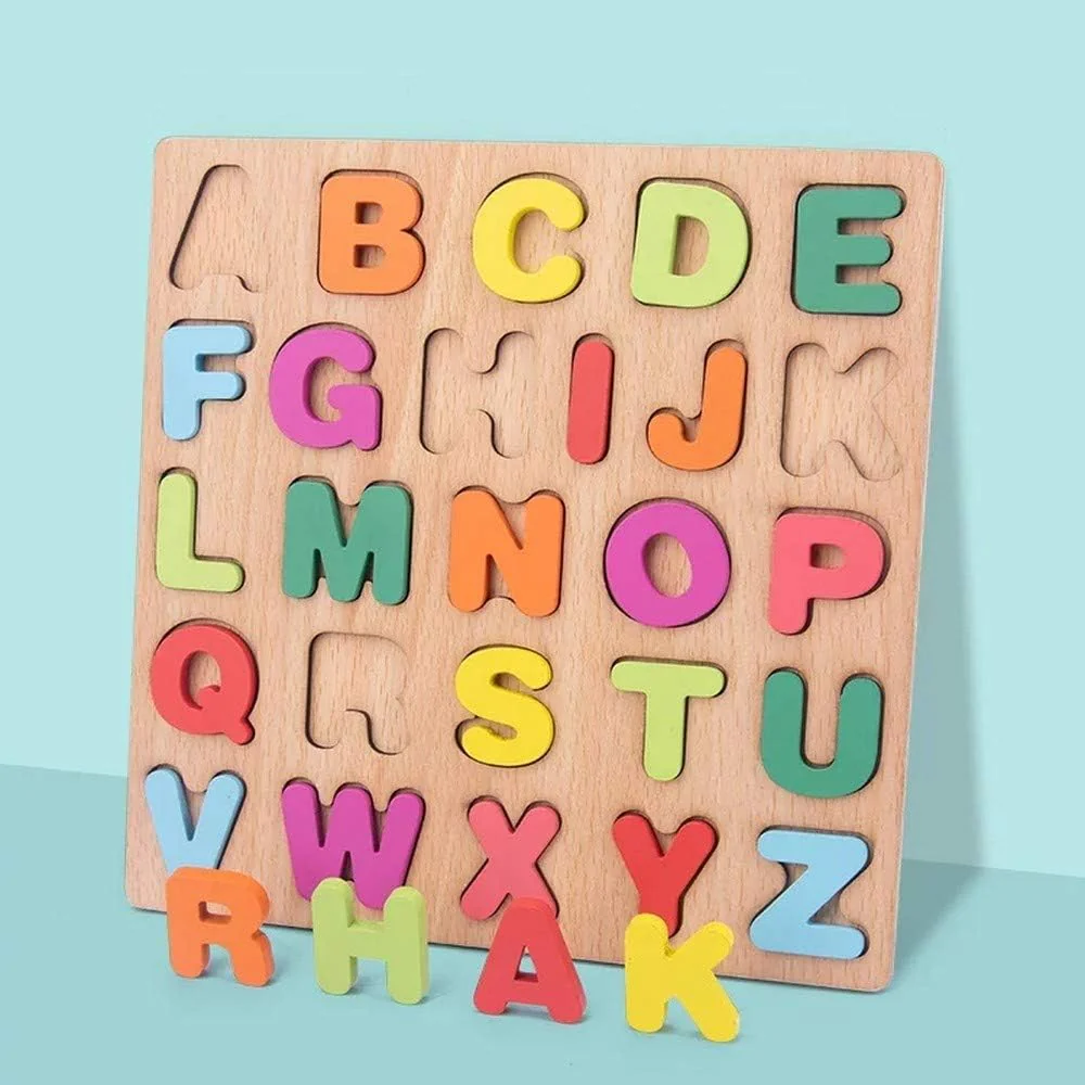 Wooden A to Z Alphabet & 0 to 20 Counting Numbers Educational Learning Toy for Kids - Image 3