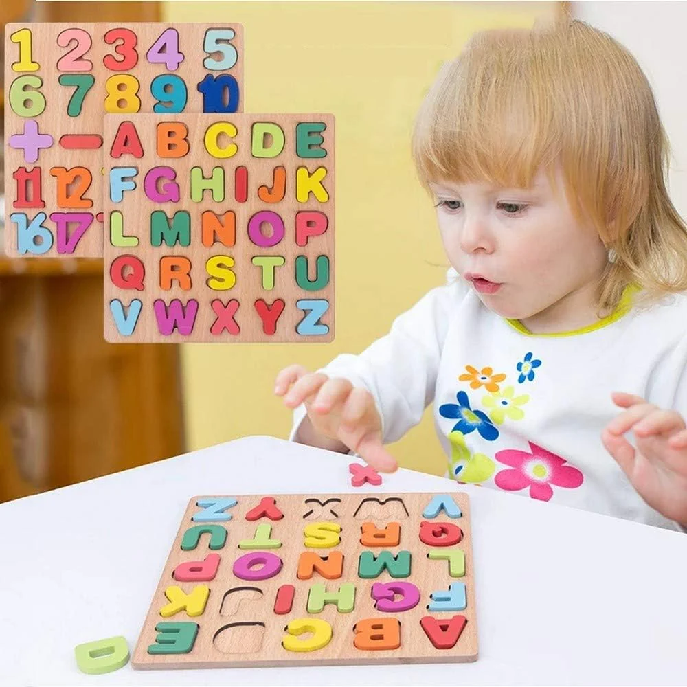 Wooden A to Z Alphabet & 0 to 20 Counting Numbers Educational Learning Toy for Kids - Image 7