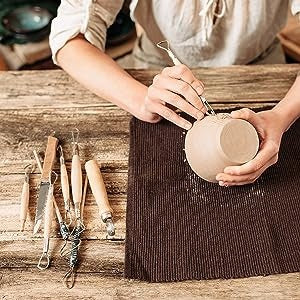 Wooden Handle DIY Sculpting Knife Clay Pottery Carving Tool Set for Modeling Tools & Wooden Sculpture Knife 11 Pc's - Image 7