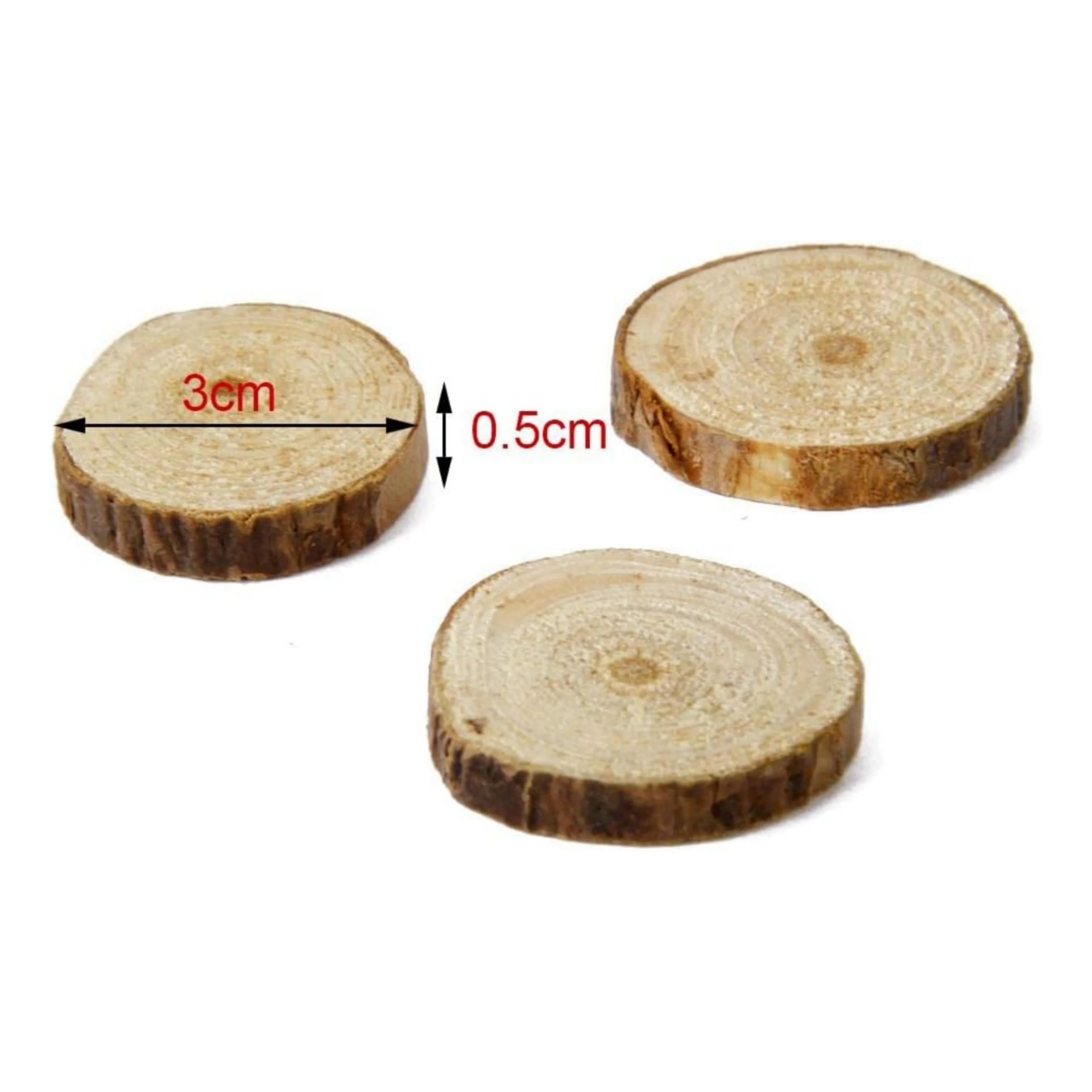 Natural Wooden Slices Round 2.5-3x0.5cm 100 Grams - Image 3