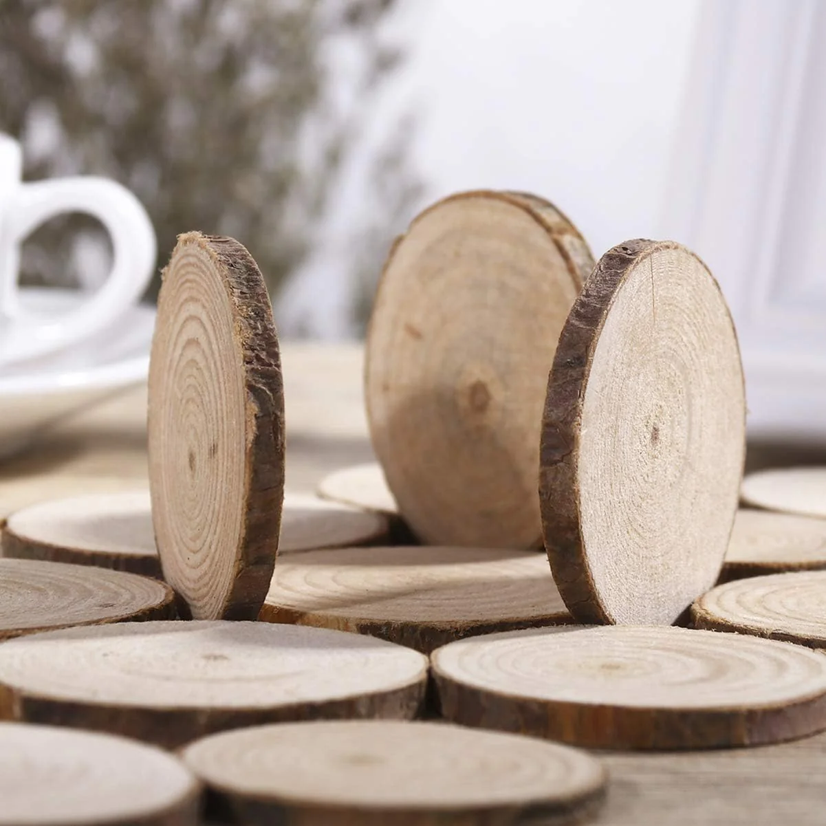 Natural Wooden Slices Round 3.5-4x0.5cm 100 Grams - Image 4