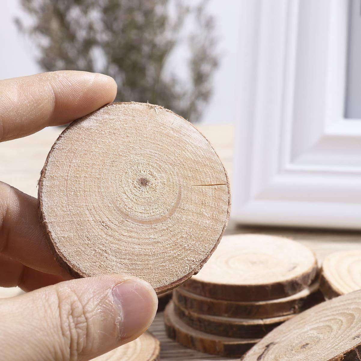 Natural Wooden Slices Round 3.5-4x0.5cm 100 Grams - Image 5