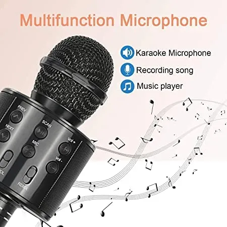 WS-858 Singing Mic Multi-function Bluetooth Karaoke Mic with Microphone Speaker Recording - Image 4