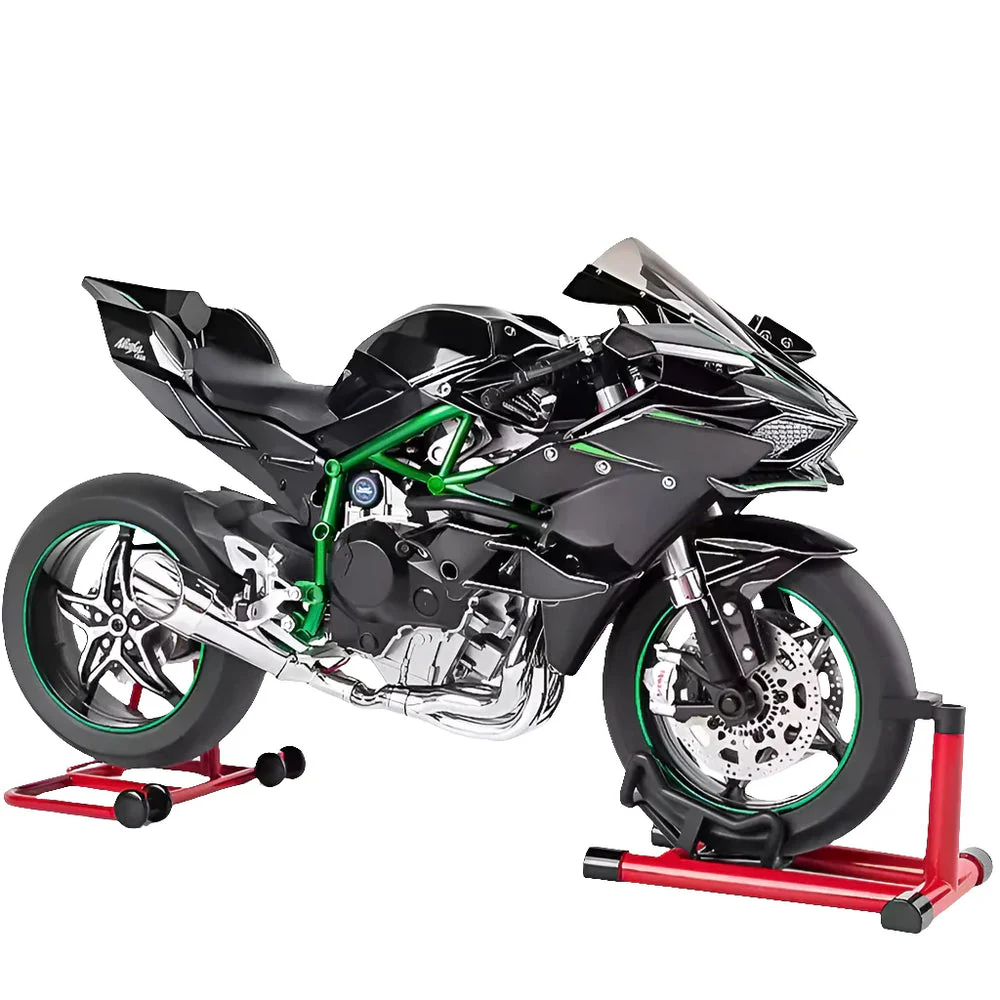 XLG 1/6 Scale Kawasaki Ninja H2R Diecast Motorcycle Model with Display Stand Premium Collector's Die Cast Bike - Image 2