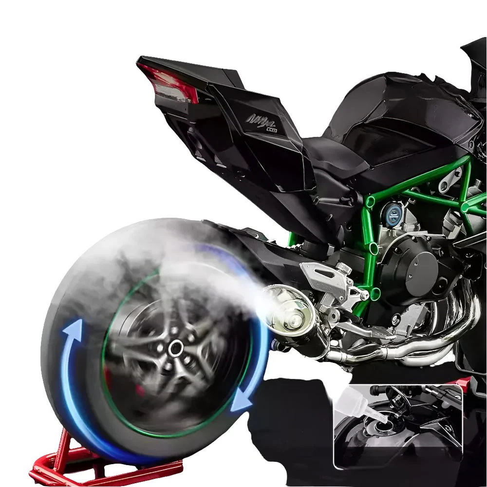 XLG 1/6 Scale Kawasaki Ninja H2R Diecast Motorcycle Model with Display Stand Premium Collector's Die Cast Bike - Image 3